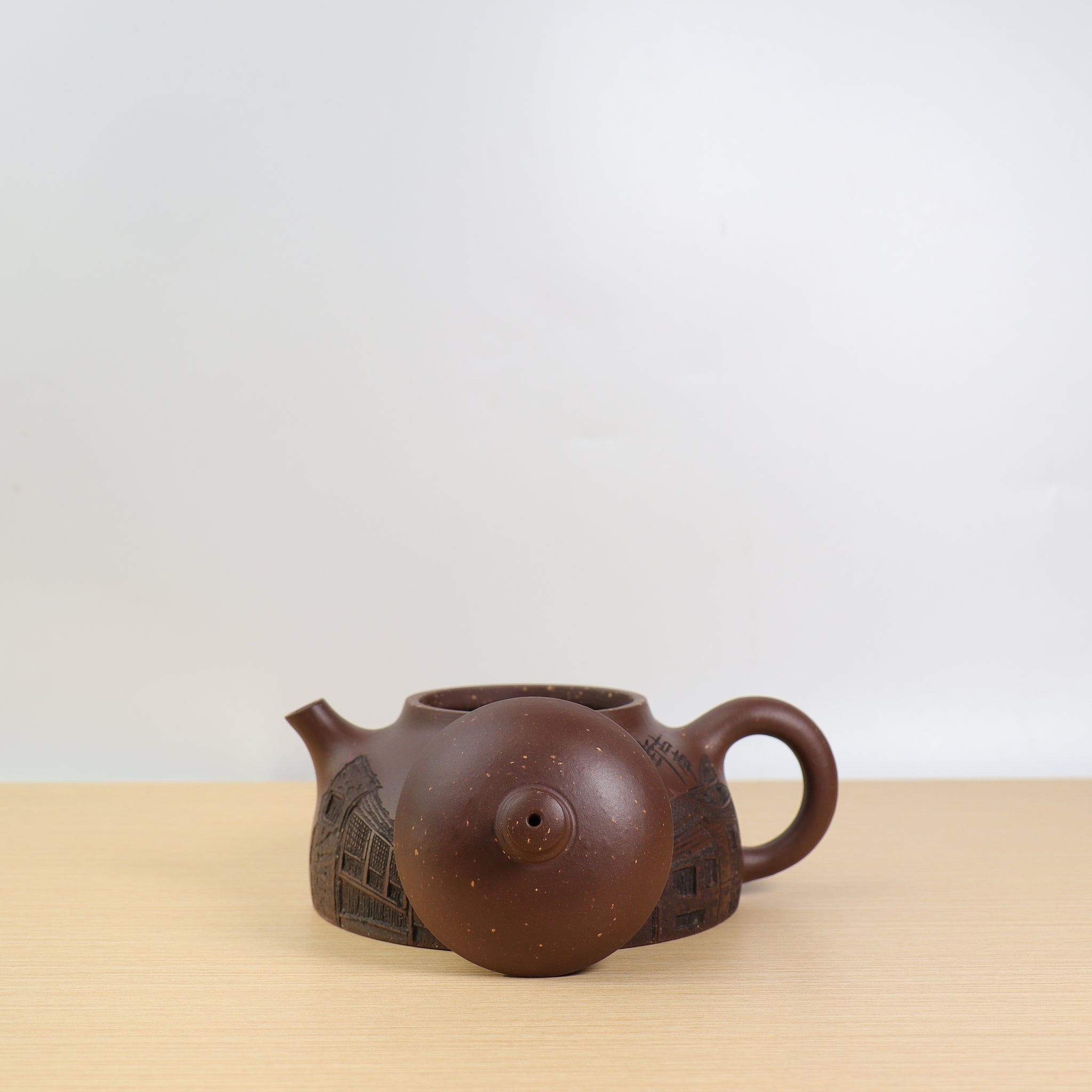 *New Product* [Ruding Pot · Gunan Street] Purple Clay Carved Purple Clay Teapot