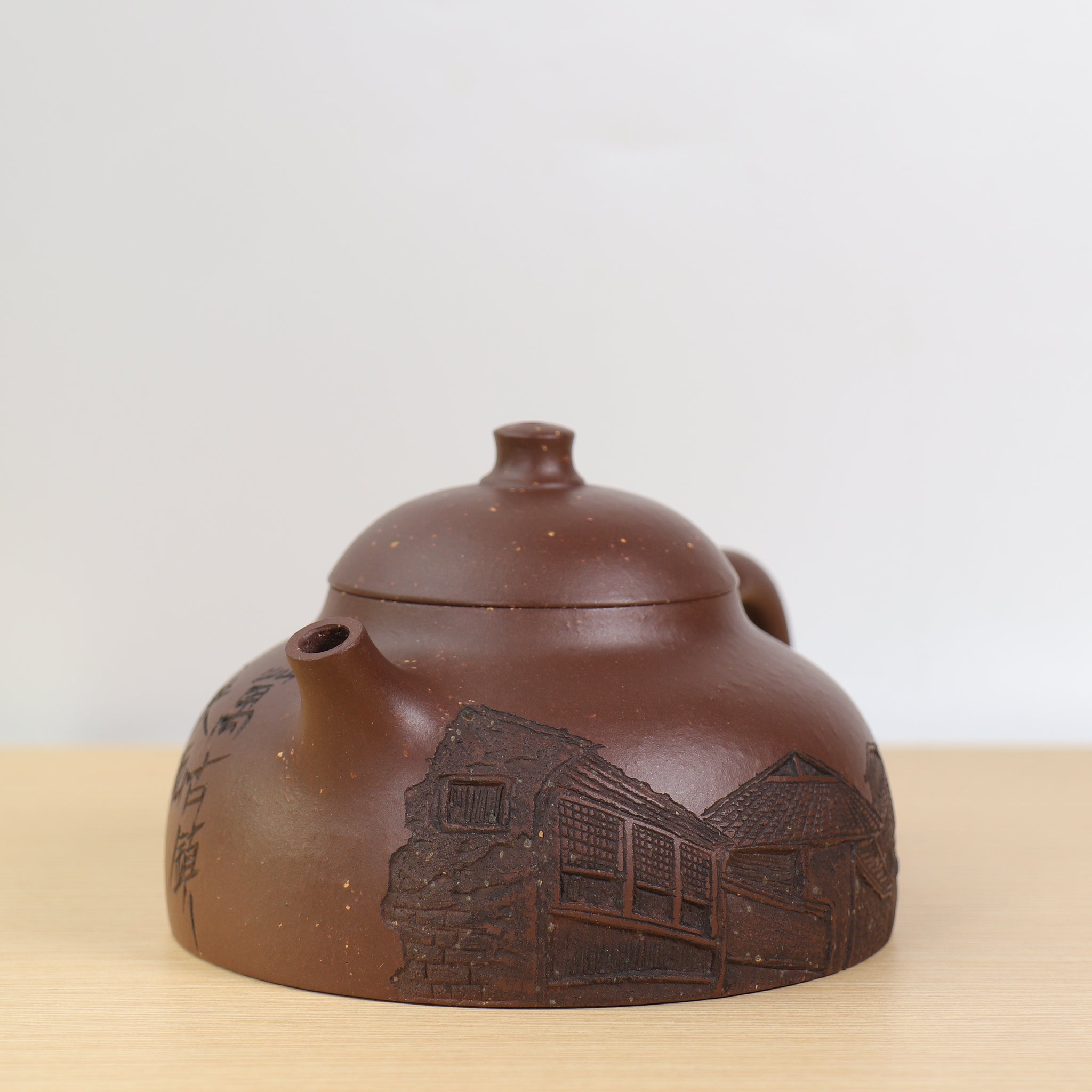 *New Product* [Ruding Pot · Gunan Street] Purple Clay Carved Purple Clay Teapot