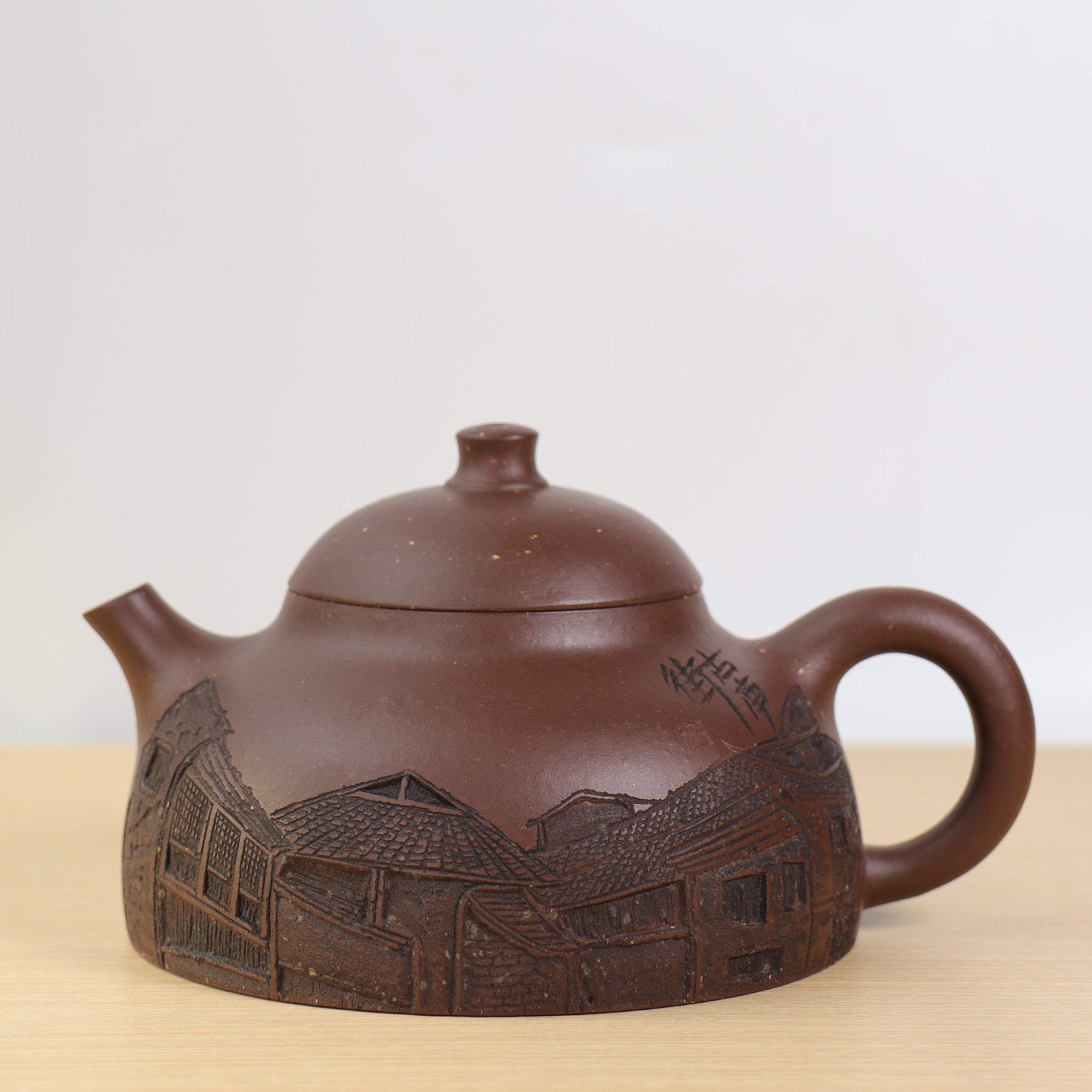 *New Product* [Ruding Pot · Gunan Street] Purple Clay Carved Purple Clay Teapot