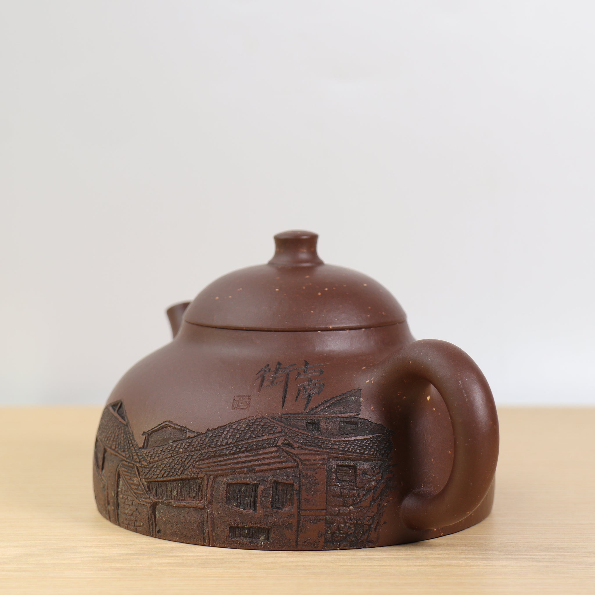 *New Product* [Ruding Pot · Gunan Street] Purple Clay Carved Purple Clay Teapot