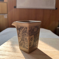 【One Thought】Purple sand justice cup with blue and gray mud sections, calligraphy and calligraphy