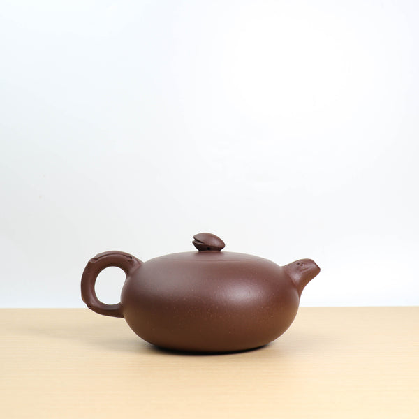 （已售出）【扁圓壺】紫泥金砂簡意紫砂茶壺