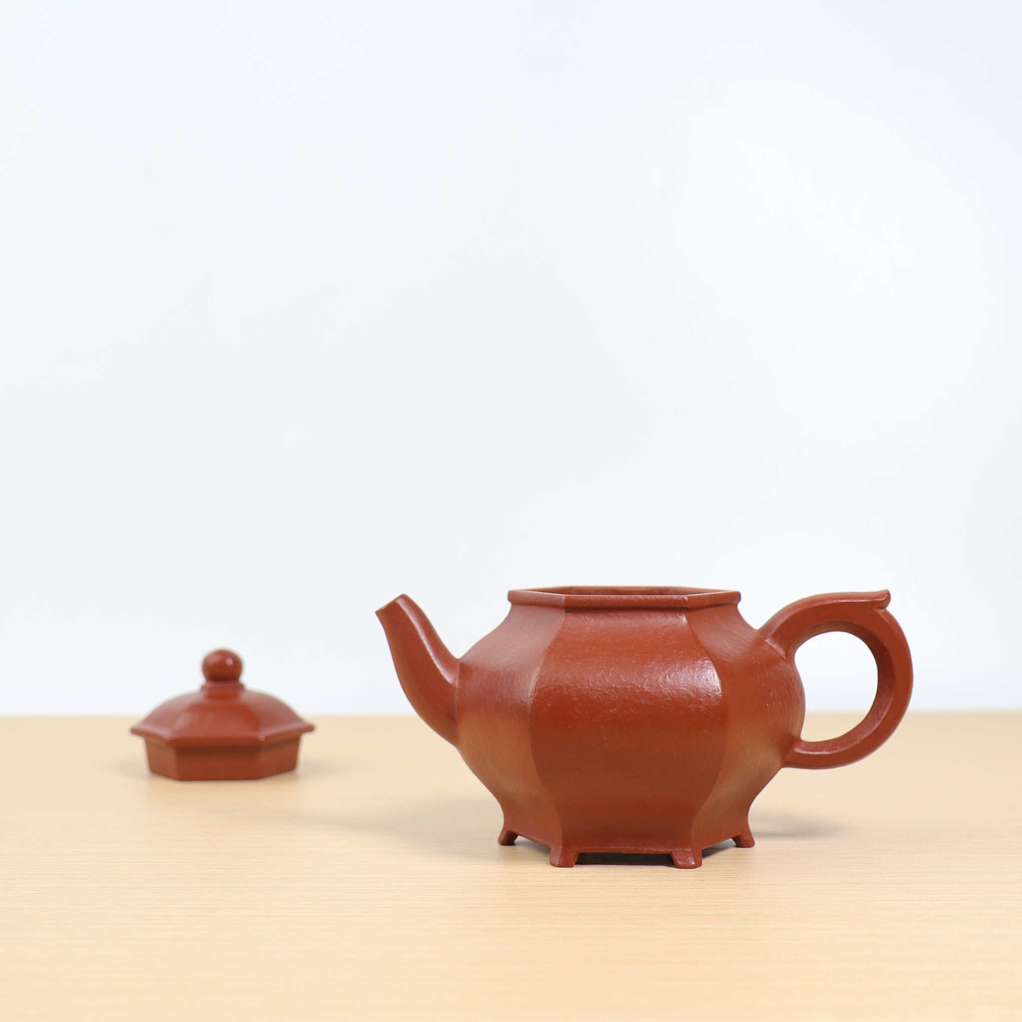 中国 紫砂 丁滿順 宜興 菊形 朱泥 中国茶器 急須 茶注 茶壺 茶注 茶器 