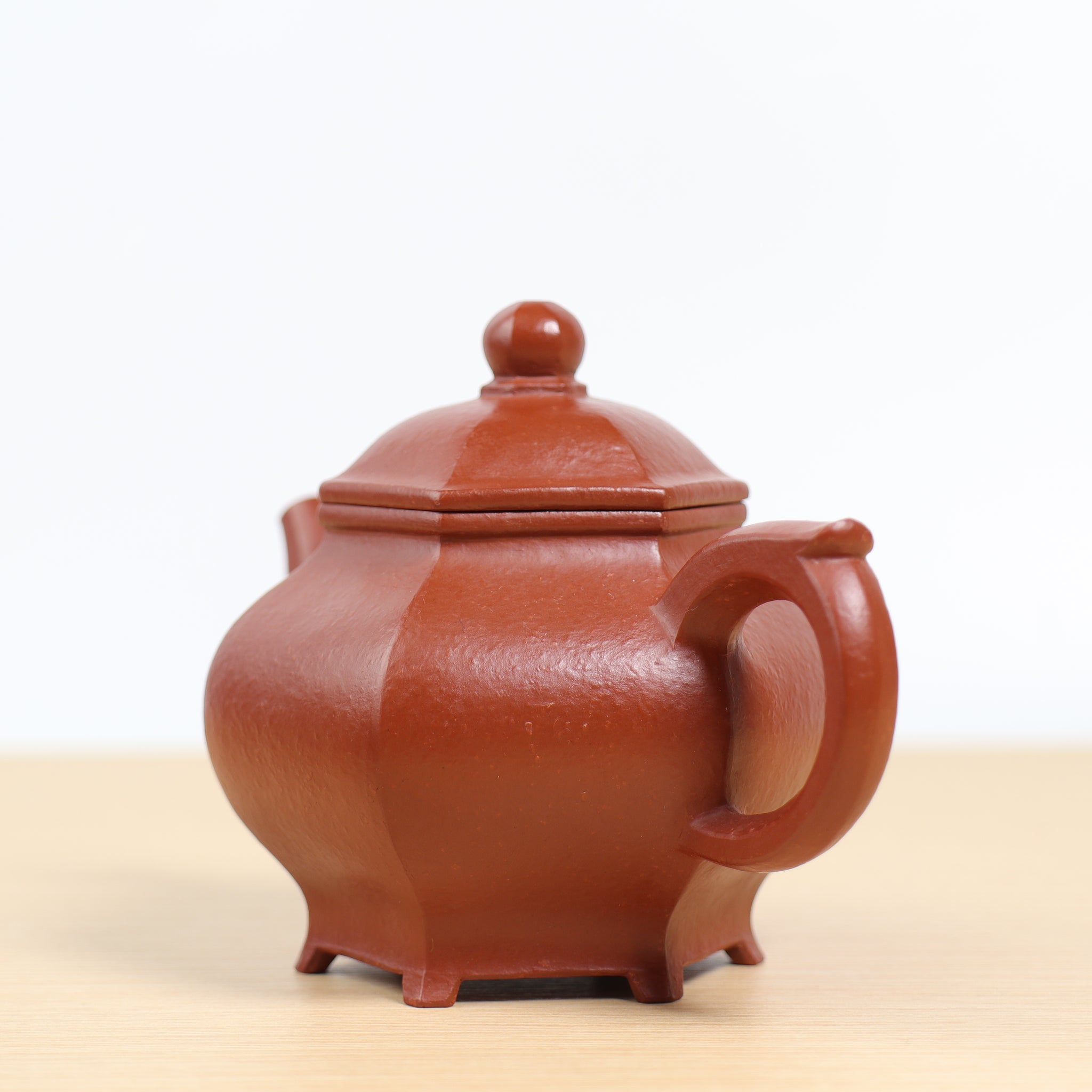 中国茶器13央雨　景徳鎮　紫砂壺 朱泥塗り　中国茶壺