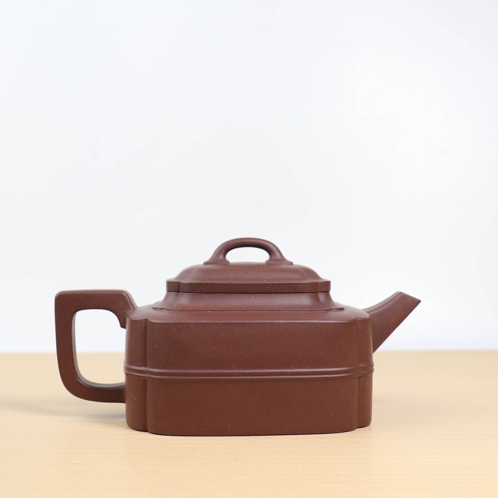 [Square corners] Fully handmade raw mineral bottom trough blue and purple sand teapot