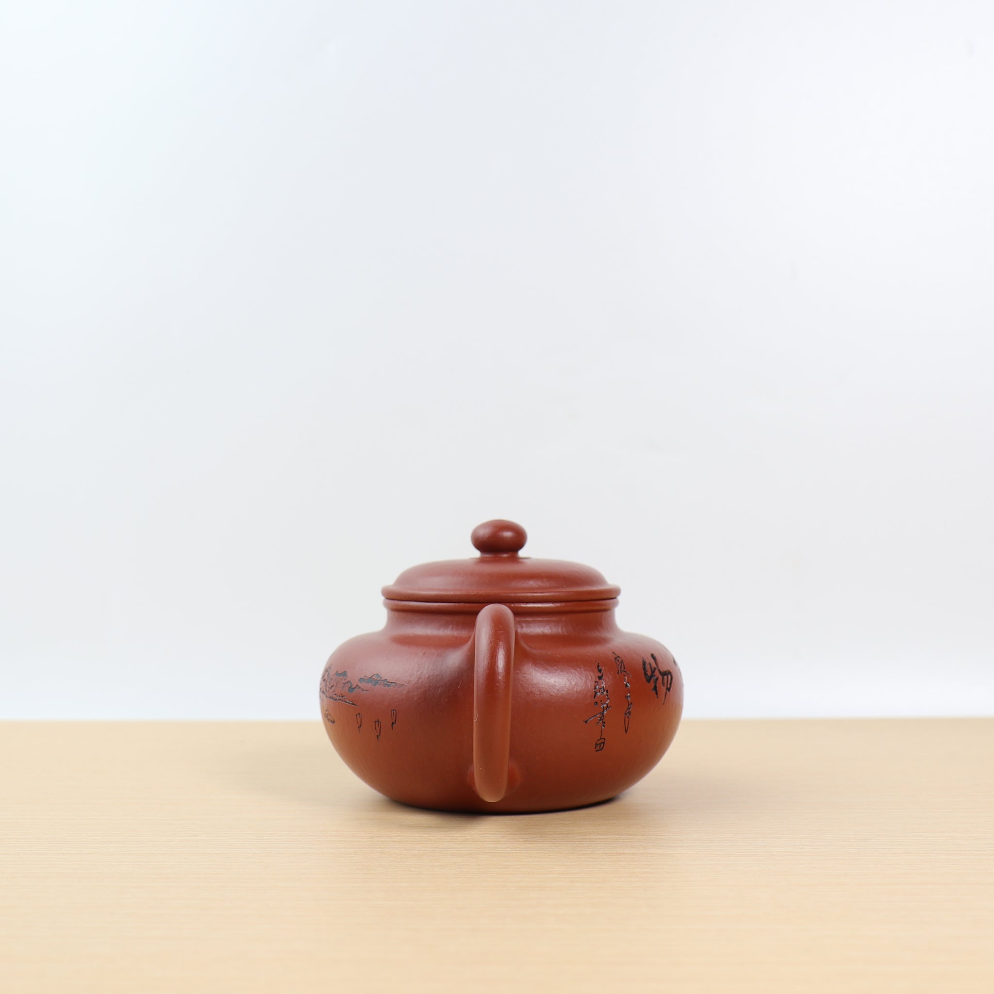【仿古】大紅袍雕刻紫砂茶壺