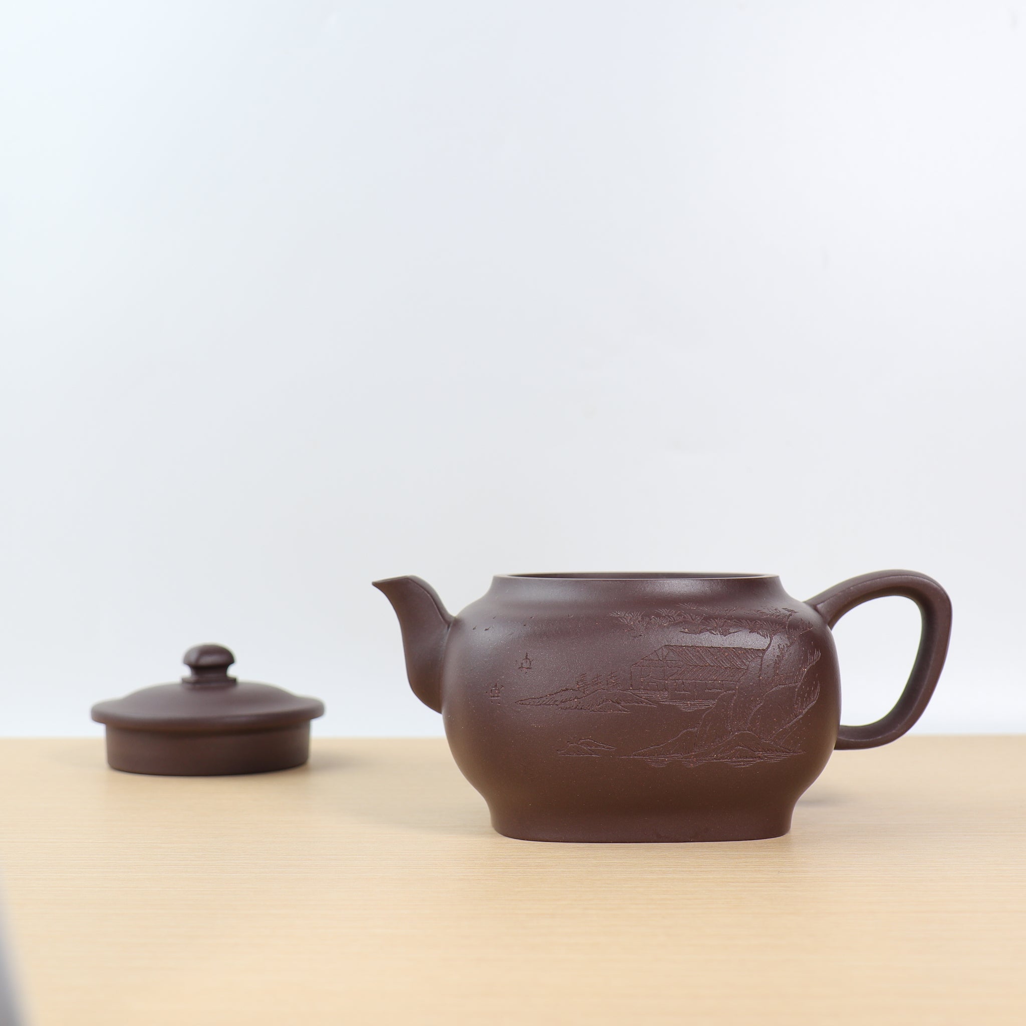 [Heaven and Earth Circle] Purple Clay Carved Purple Clay Teapot