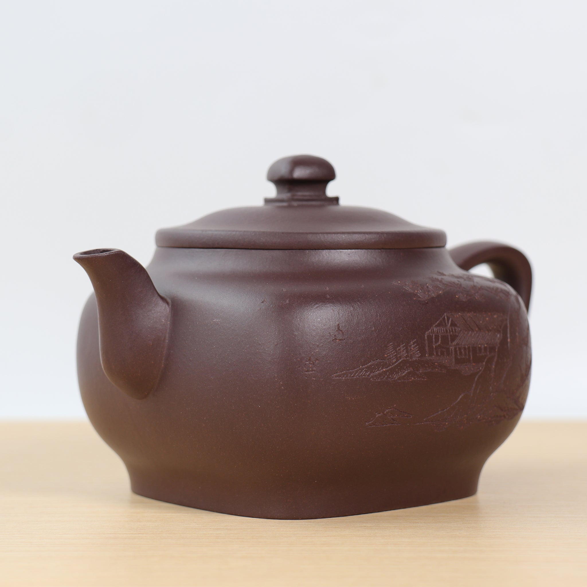 [Heaven and Earth Circle] Purple Clay Carved Purple Clay Teapot