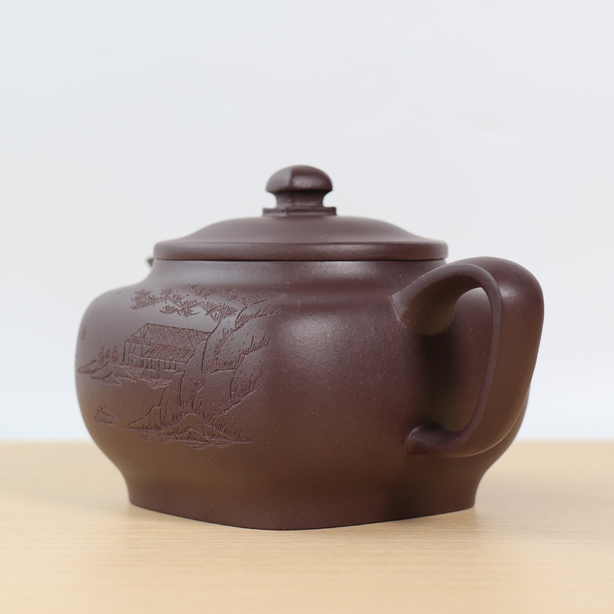 [Heaven and Earth Circle] Purple Clay Carved Purple Clay Teapot