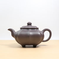 (Sold) [Sided Pattern Pass Furnace] Fully Handmade Azure Clay and Purple Clay Teapot