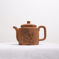 【Six Directions Tianzhu】Purple clay teapot carved with crab roe segment mud