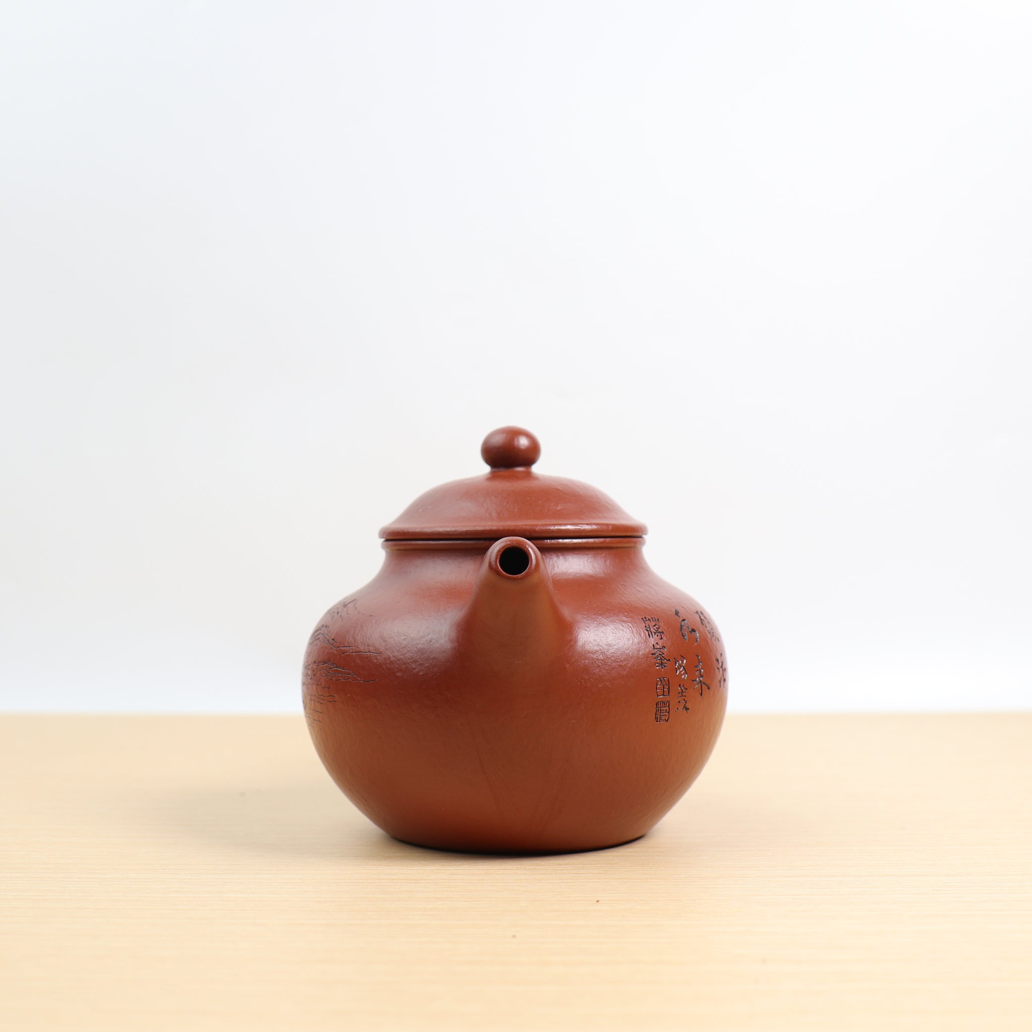 【蓮子】原礦大紅袍刻畫紫砂茶壺