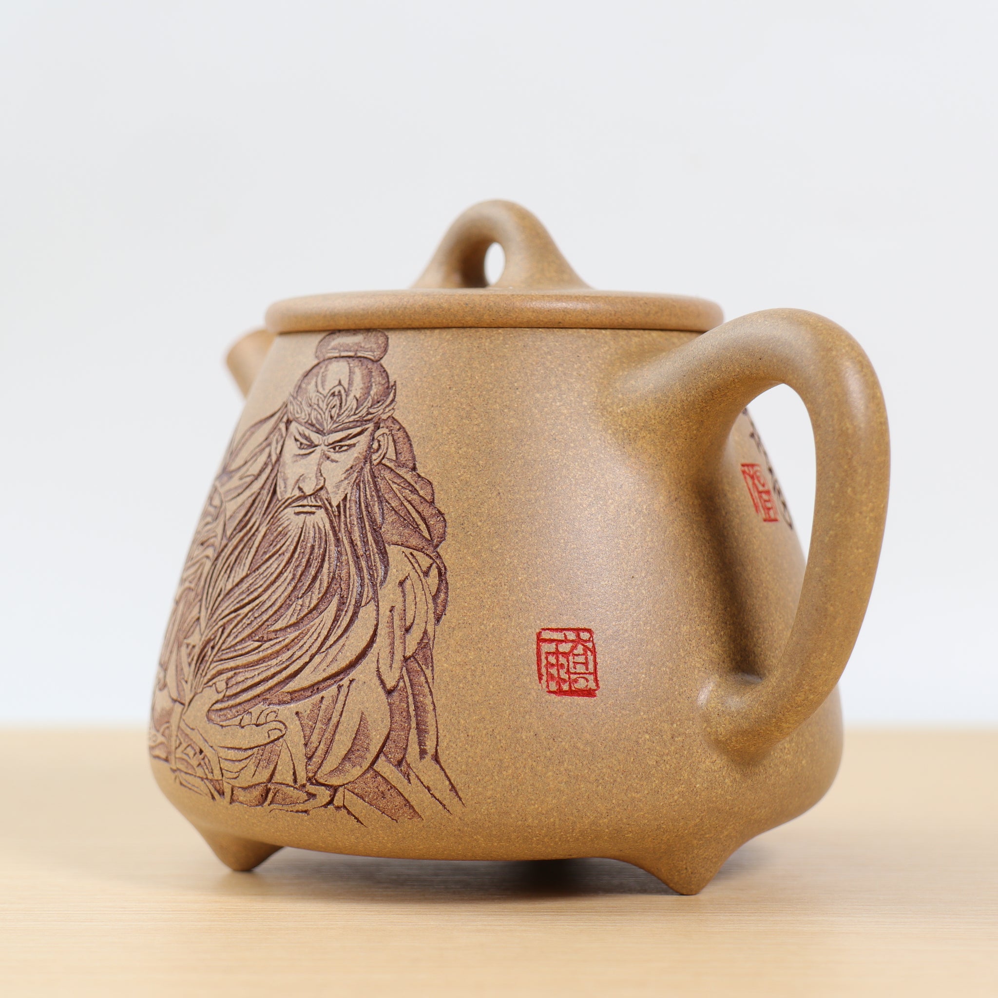 【高石瓢】原礦段泥雕刻紫砂茶壺