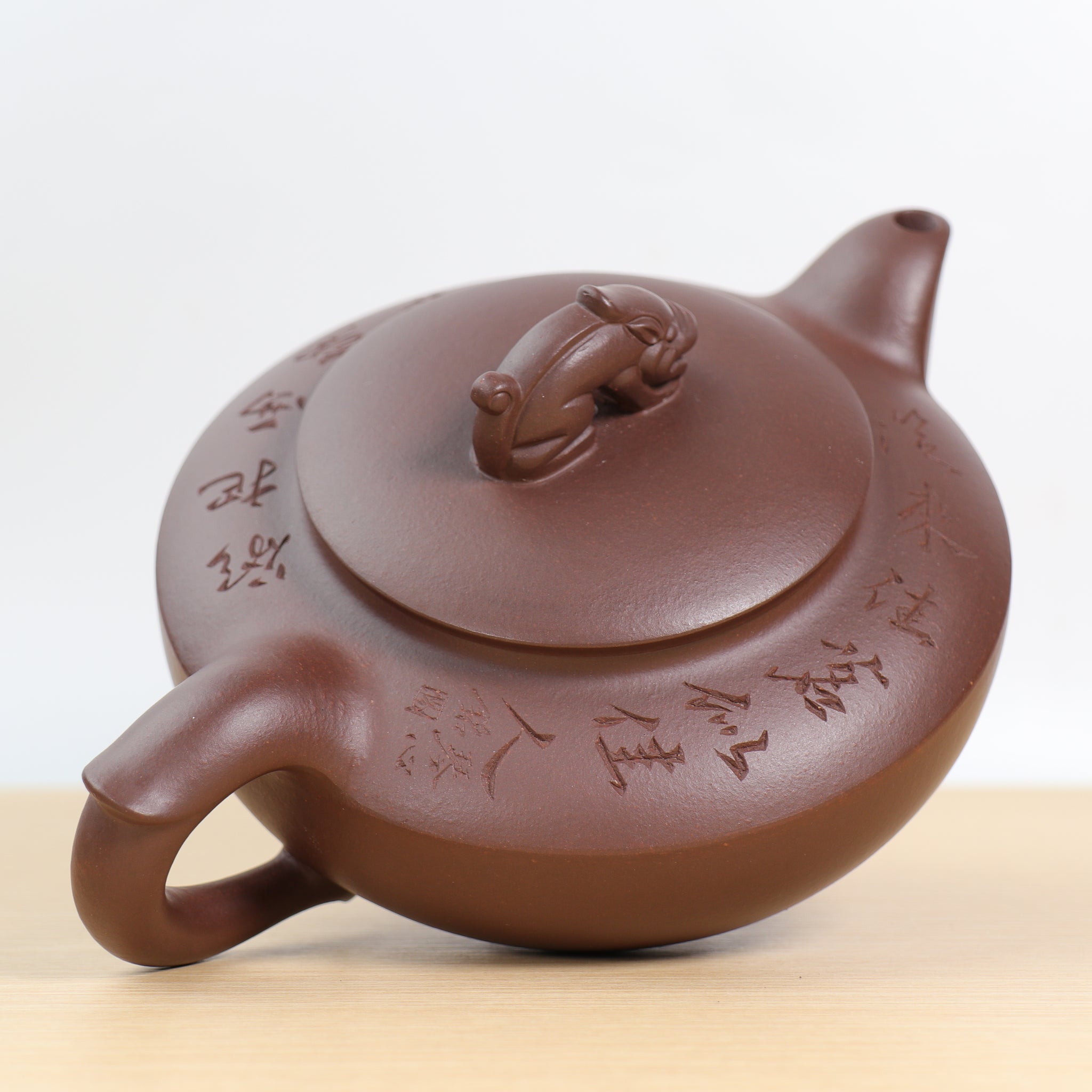 （已售出）【玉獸香茗】全手工原礦極品紫泥書法紫砂茶壺