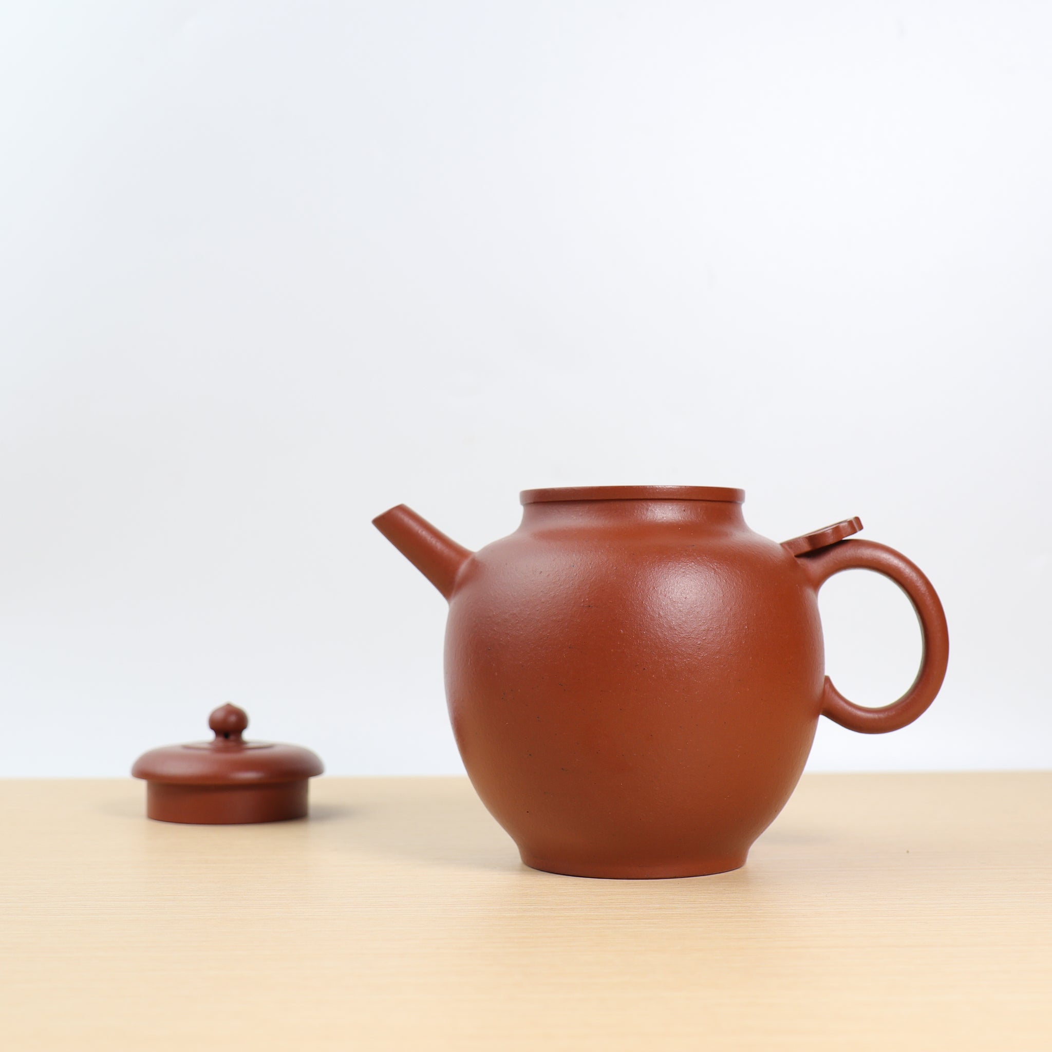 [Heyi] Fully handmade raw mineral cinnabar mud and purple sand teapot