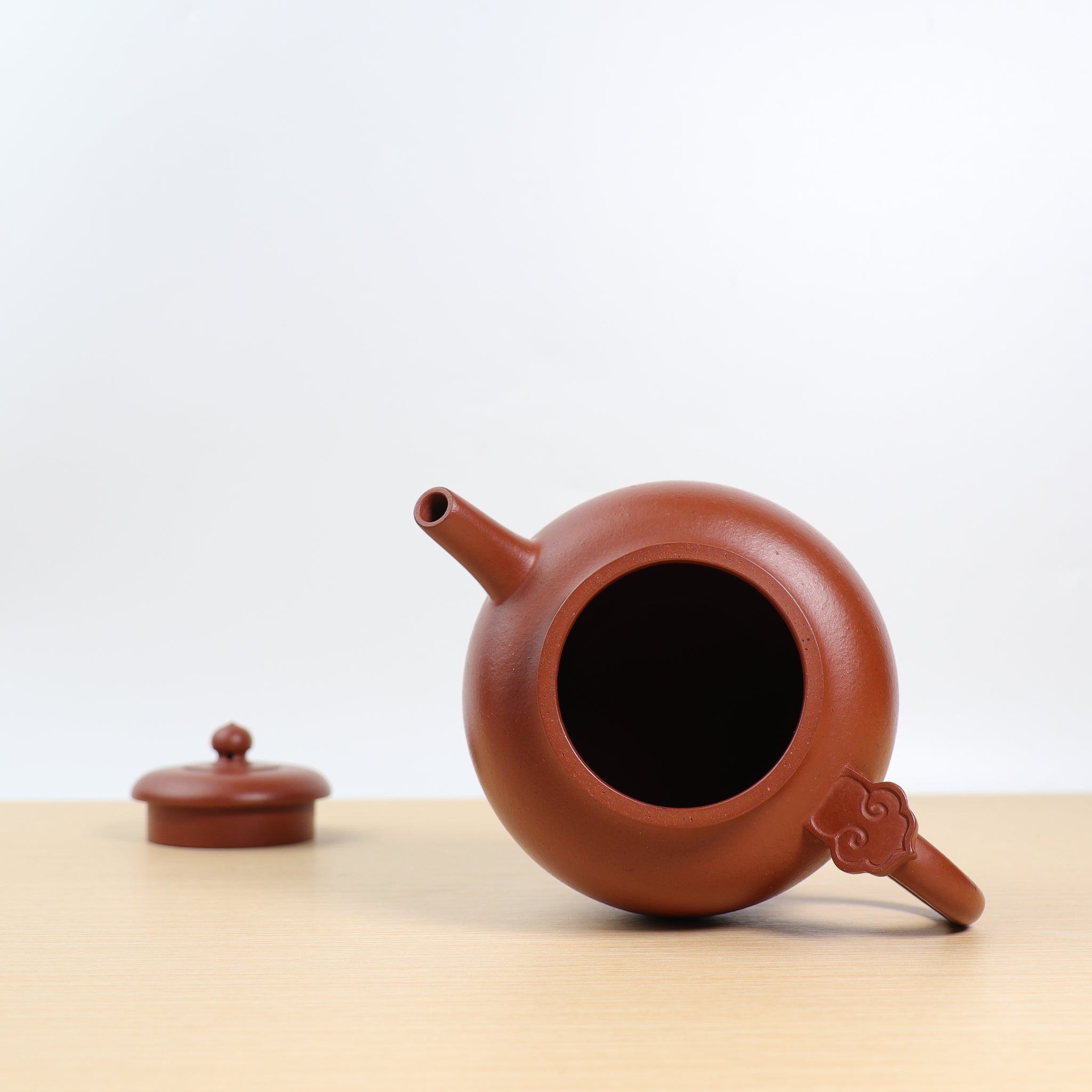 [Heyi] Fully handmade raw mineral cinnabar mud and purple sand teapot