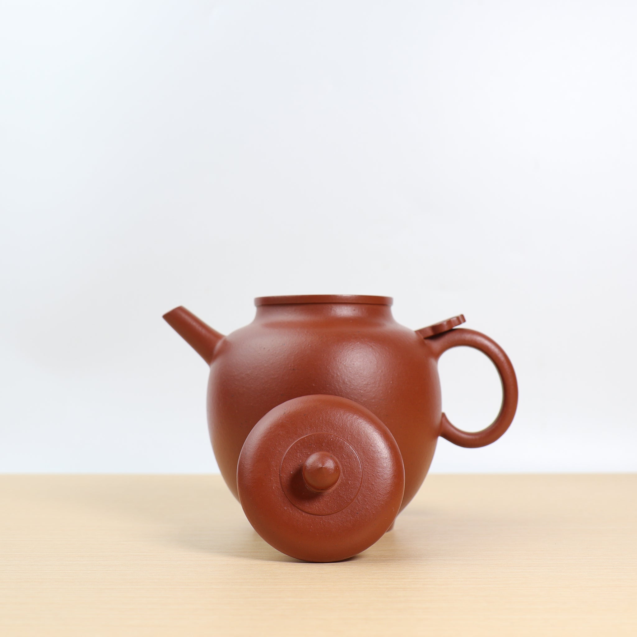 [Heyi] Fully handmade raw mineral cinnabar mud and purple sand teapot