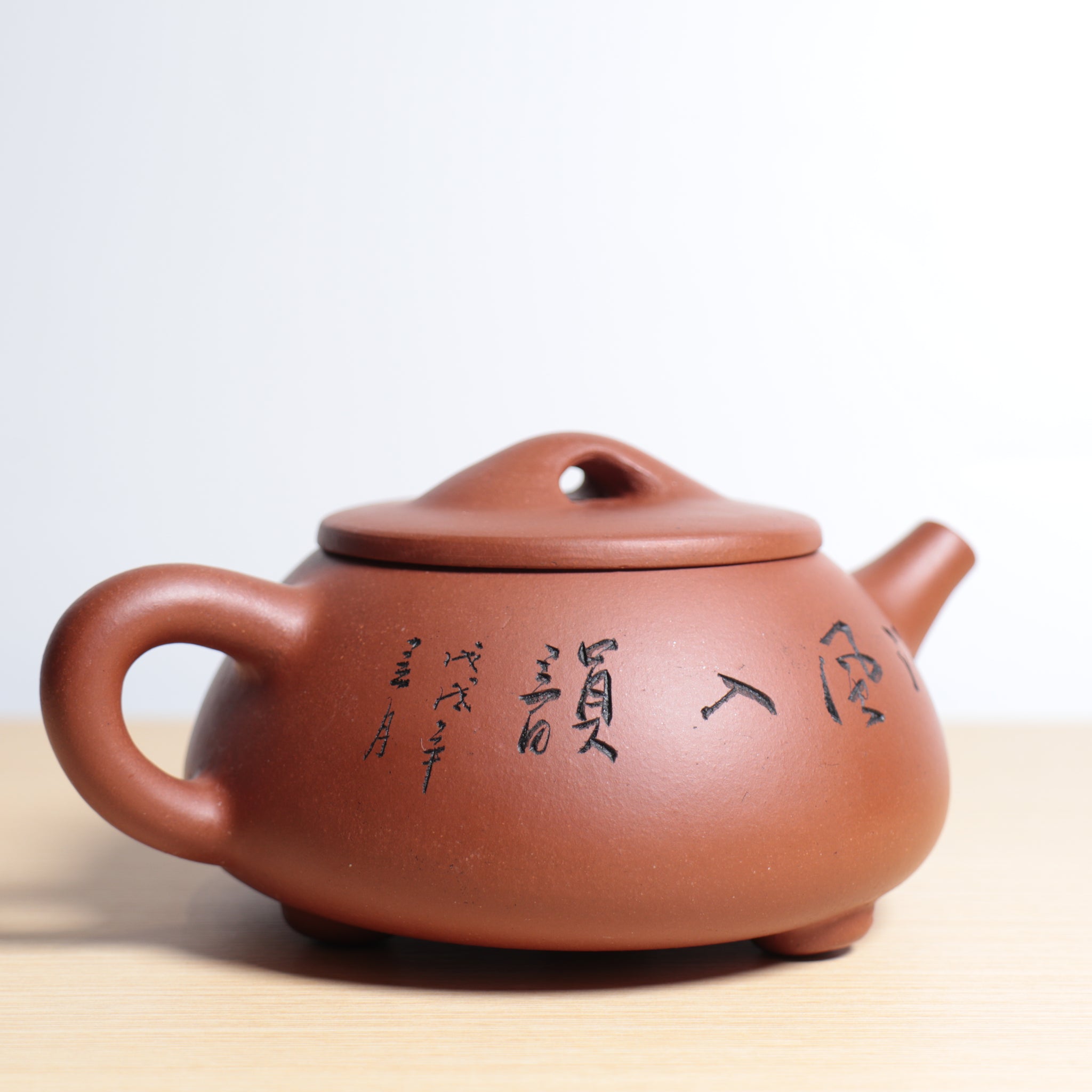 【石瓢】全手工清水泥刻畫紫砂茶壺