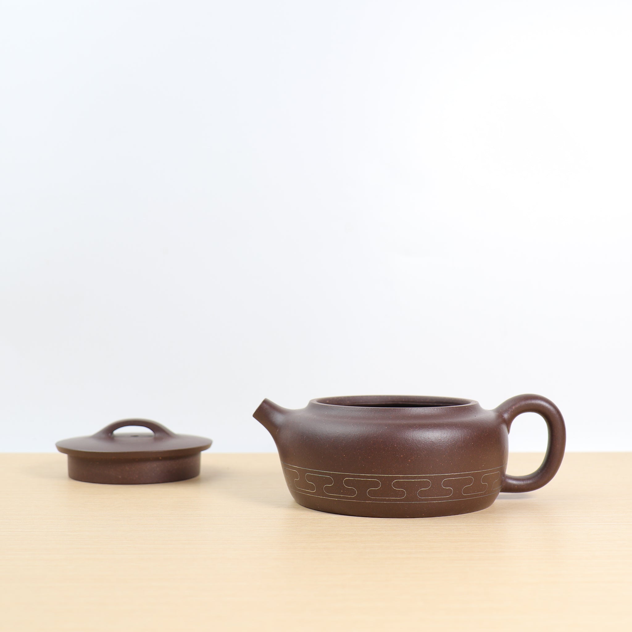 (Sold) [Xiaojinglan] Original ore old purple clay inlaid with silver wire purple sand teapot