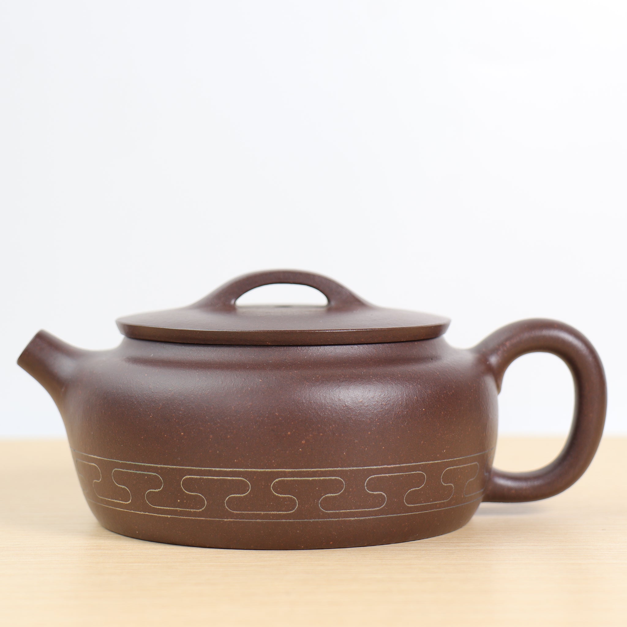 (Sold) [Xiaojinglan] Original ore old purple clay inlaid with silver wire purple sand teapot