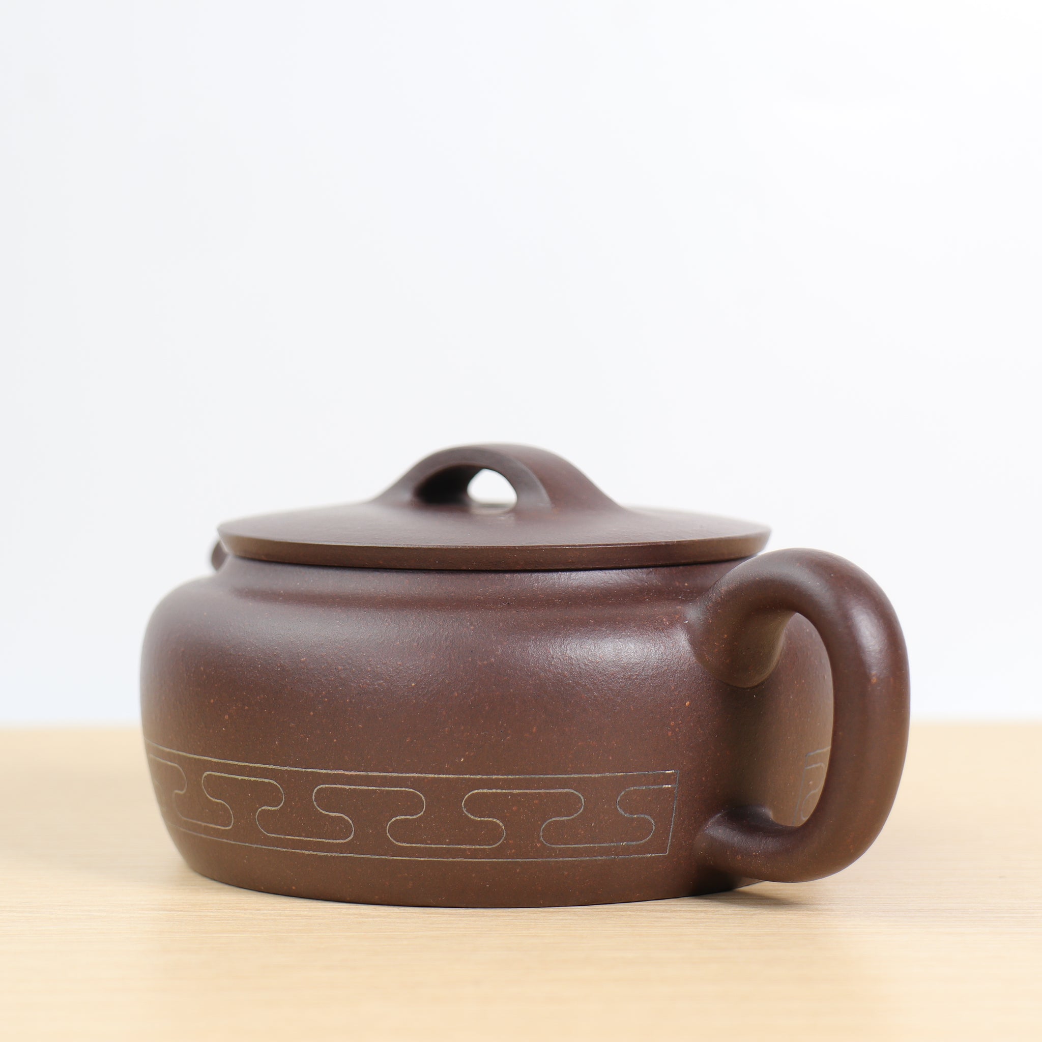 (Sold) [Xiaojinglan] Original ore old purple clay inlaid with silver wire purple sand teapot