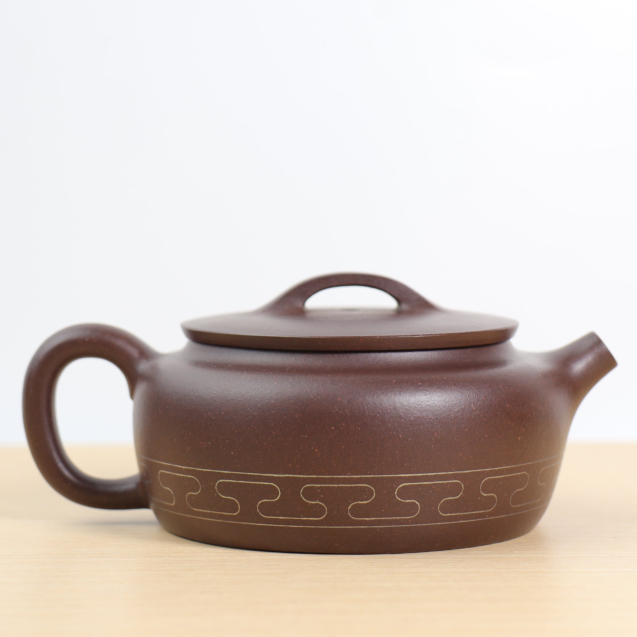 (Sold) [Xiaojinglan] Original ore old purple clay inlaid with silver wire purple sand teapot