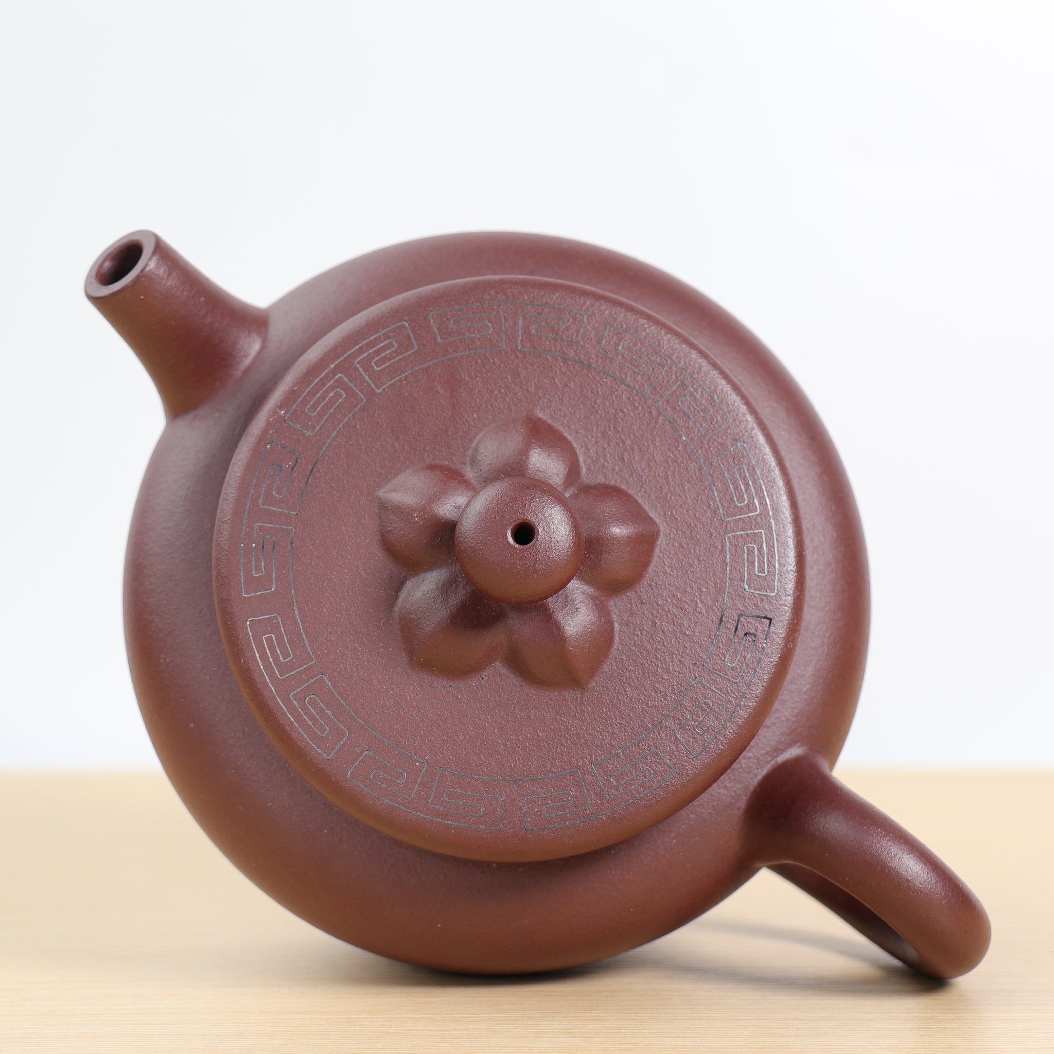 [Lotus Shadow] The finest dragon blood sand inlaid silver silk purple sand teapot