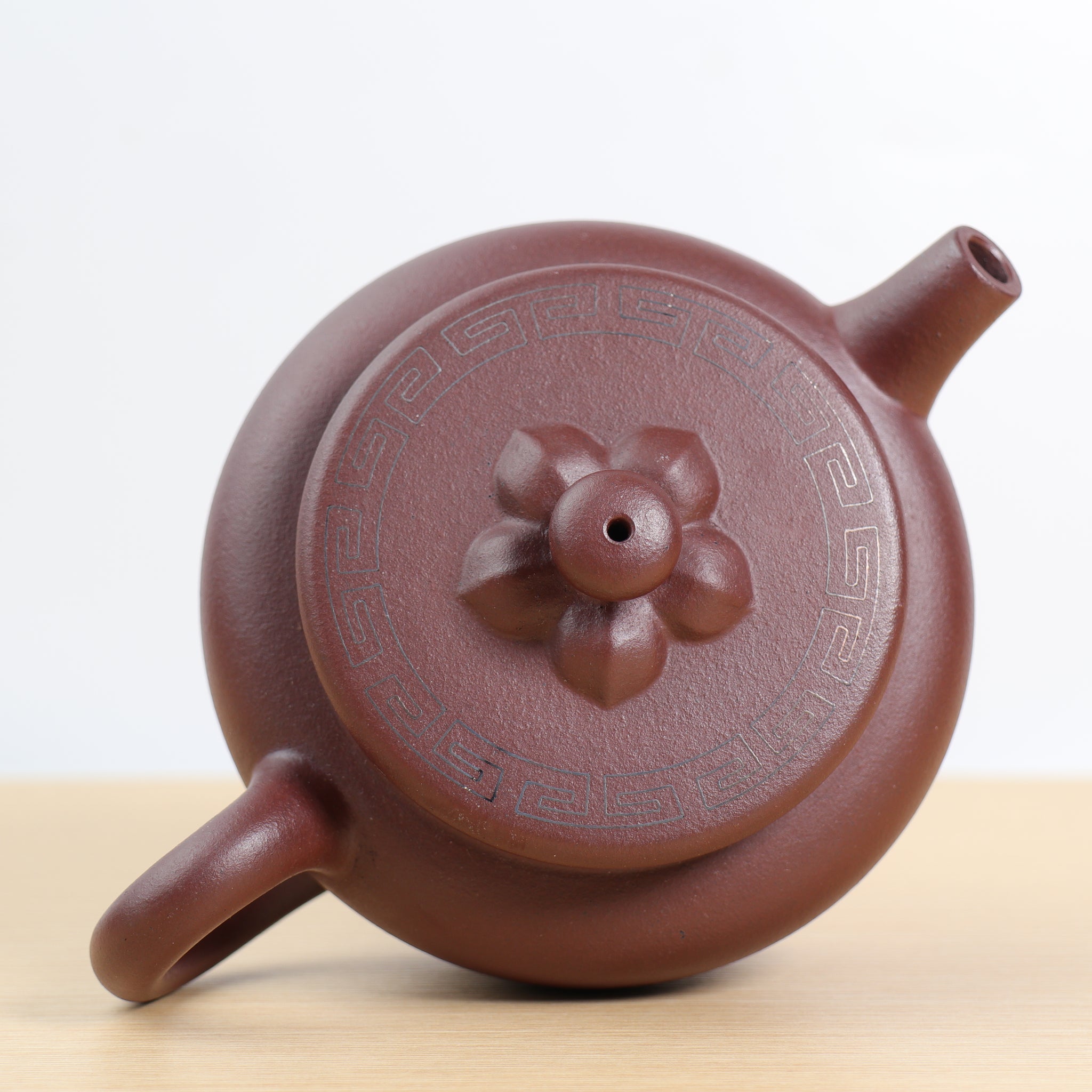 [Lotus Shadow] The finest dragon blood sand inlaid silver silk purple sand teapot