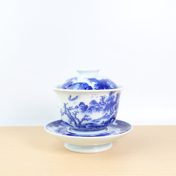 （已售出）*新品*【花溪漁隱】景德鎮青花手繪蓋碗