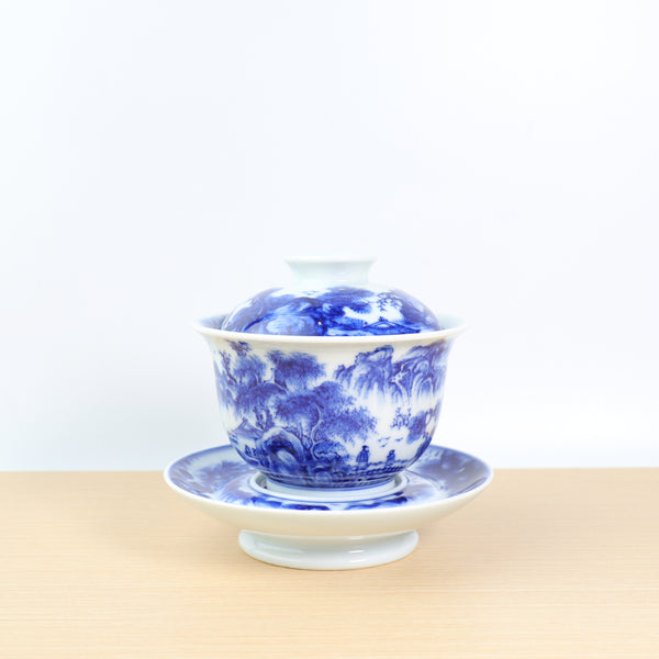 （已售出）*新品*【花溪漁隱】景德鎮青花手繪蓋碗