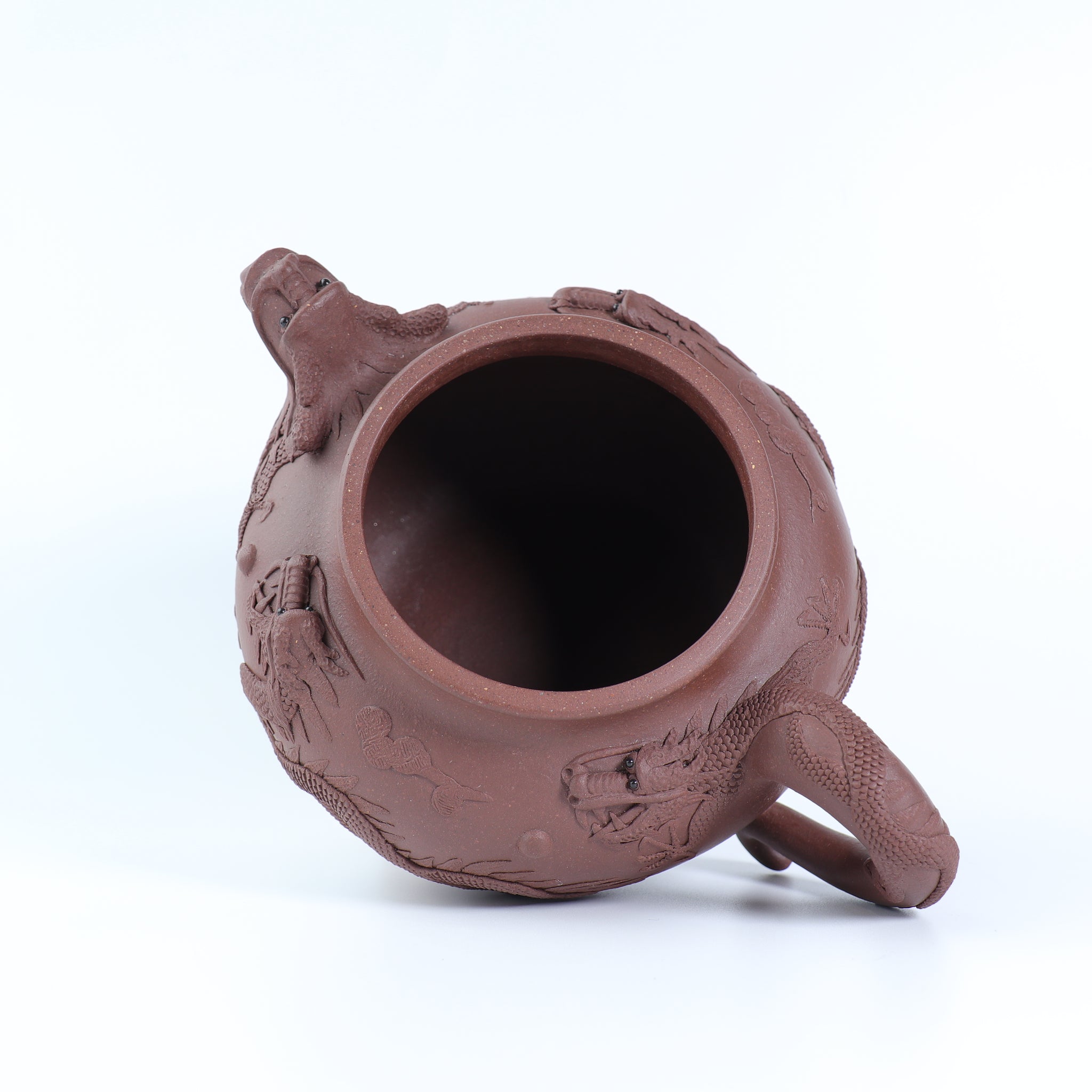 [Wulong Lotus Seed] Fully handmade purple sand teapot with bottom groove made of green and old materials 