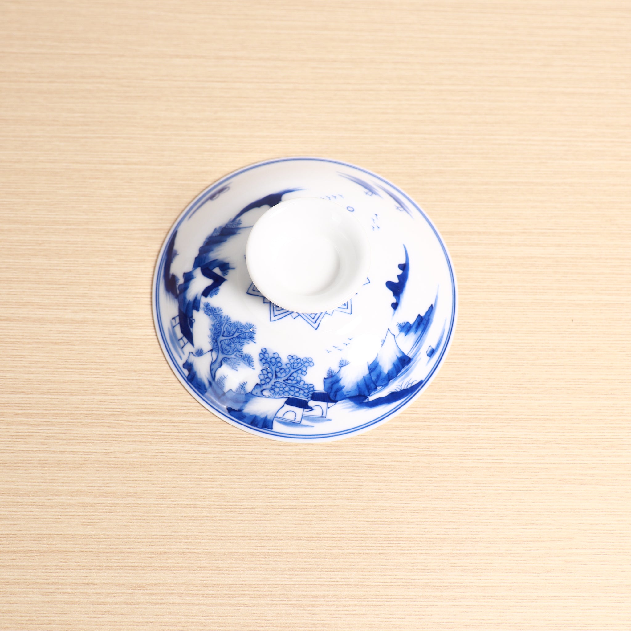 【輞川閒居】景德鎮手繪青花瓷蓋碗