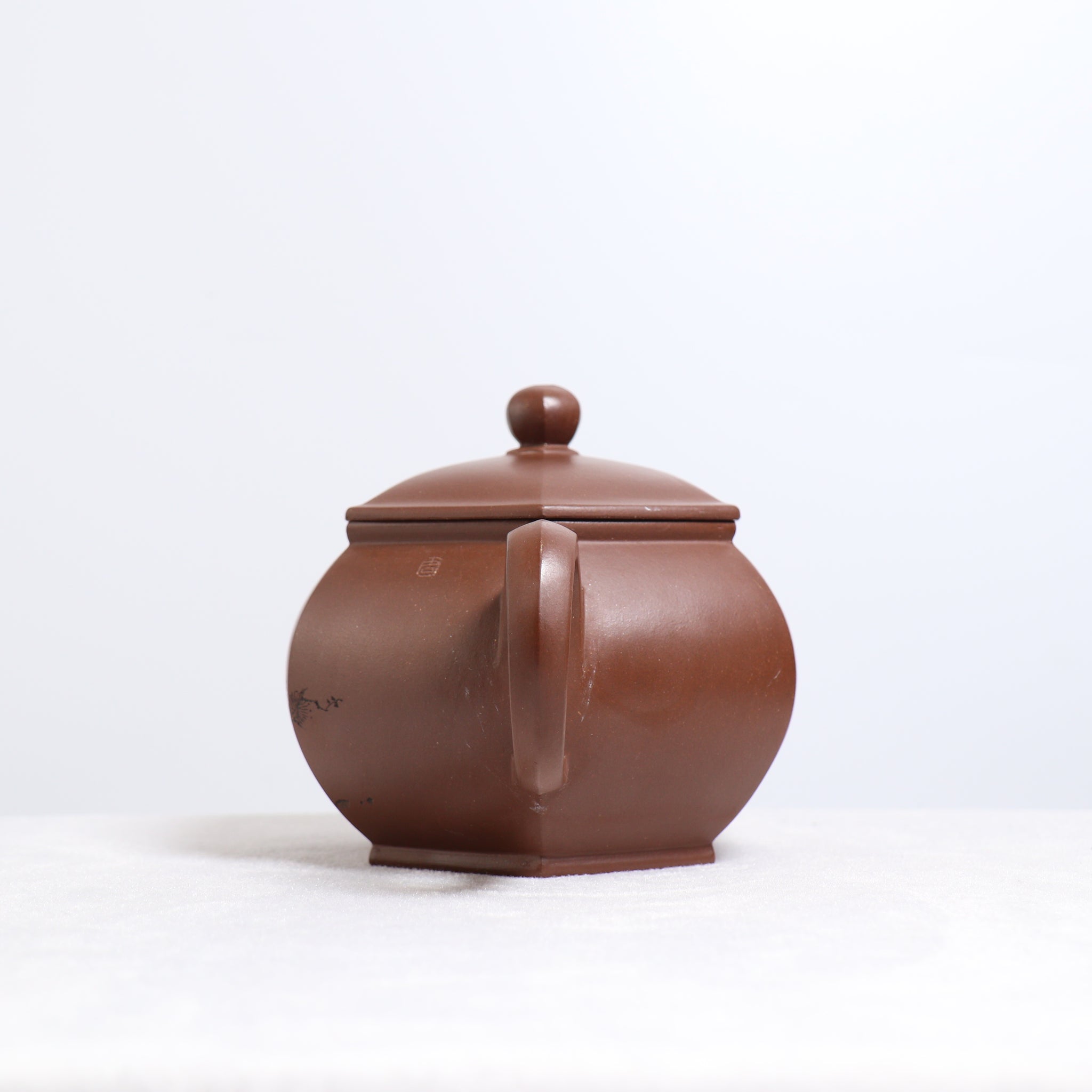 (Sold) [Six Directions] Fully Handmade Cultural Revolution Purple Clay Carved Purple Clay Teapot