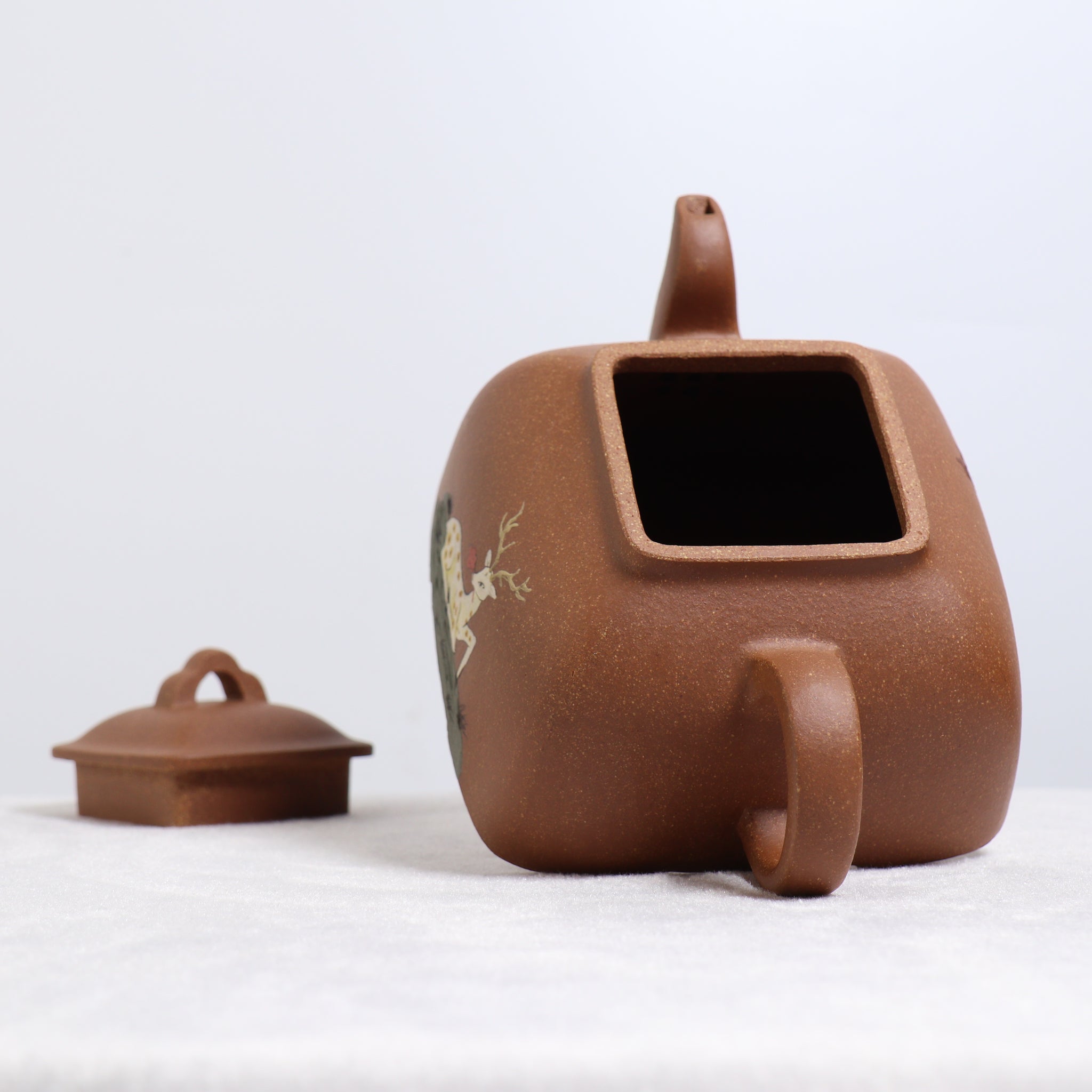 (Sold) [Fang Yun] Downhill clay painted purple clay teapot