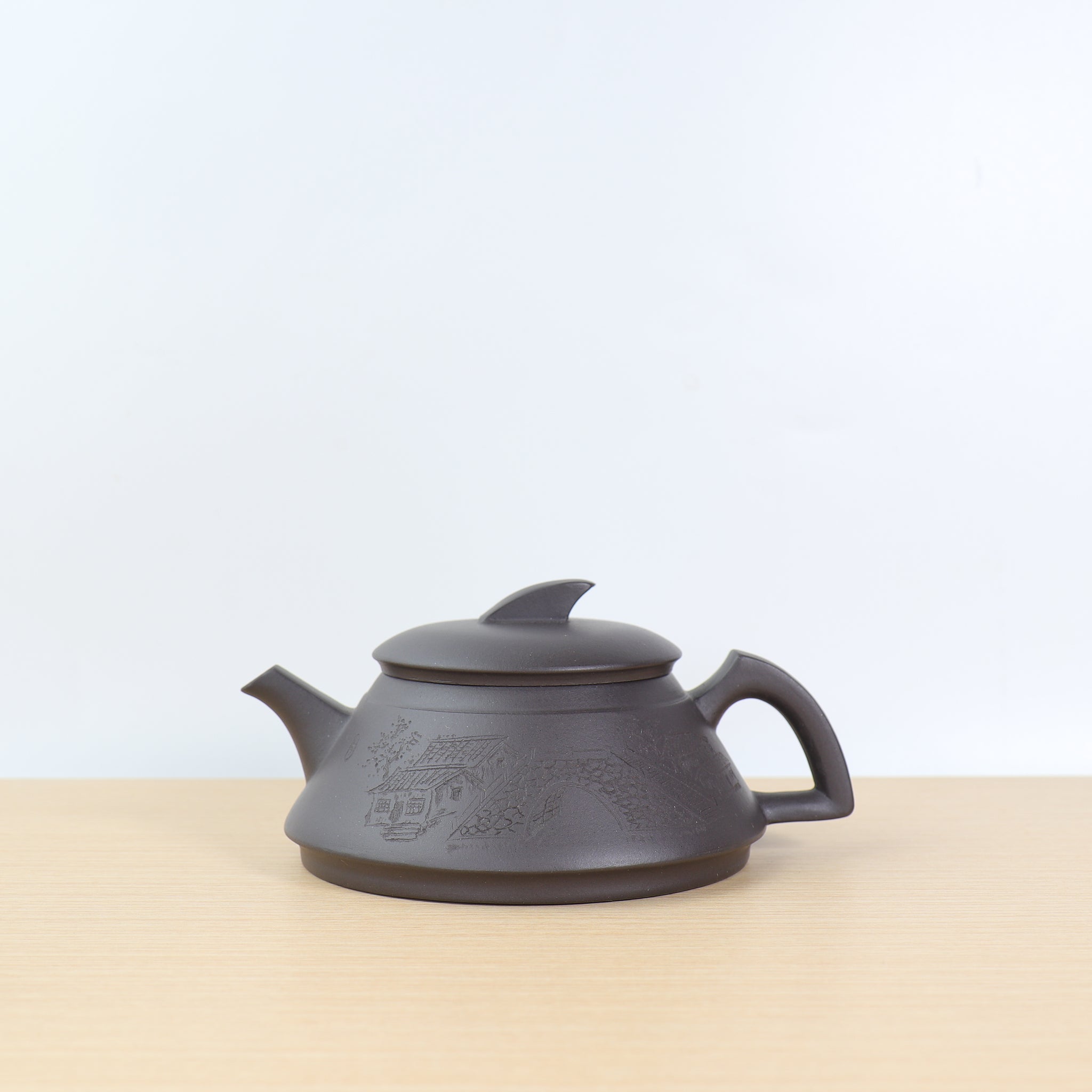 【一帆風順】石黃雕刻紫砂茶壺