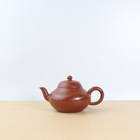 (Sold) [Pear Shape] Fully Handmade Raw Mineral Crimson Clay Teapot