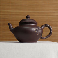 (Sold) [Spring] Purple eggplant paste decal purple clay teapot