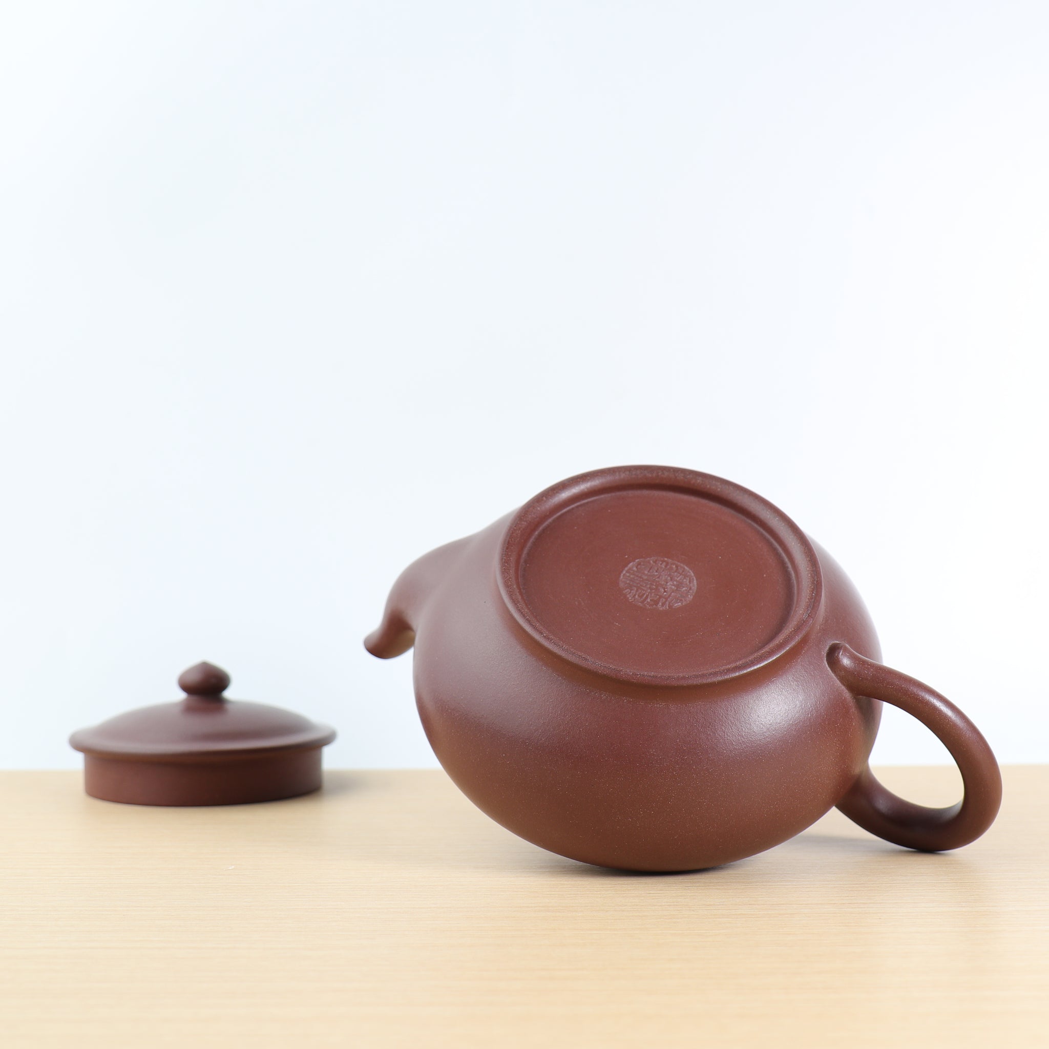 [Vegetarian Sakura Teapot] Fully handmade original ore bottom trough green and elegant purple sand teapot